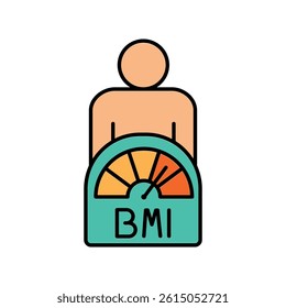 body mass index bmi color line icon for digital and print projects.  Minimal clean icons for apps and websites. Modern simple icons for UI UX and branding
