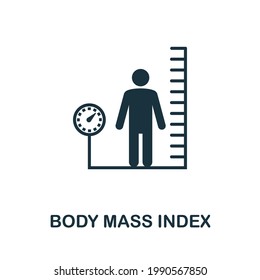 Body Mass Index icon. Simple creative element. Filled monochrome Body Mass Index icon for templates, infographics and banners