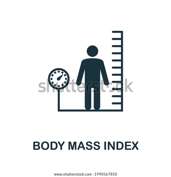 Body Mass Index icon. Simple creative element.\
Filled monochrome Body Mass Index icon for templates, infographics\
and banners