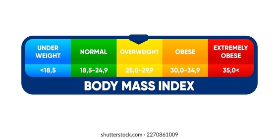 Body mass index. Weight loss concept. BMI scale. Before and after diet and fitness. Healthy lifestyle. Vector illustration.