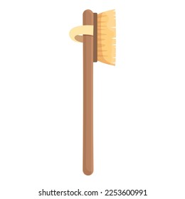 Body massage brush icon cartoon vector. Wood tool. Spa care