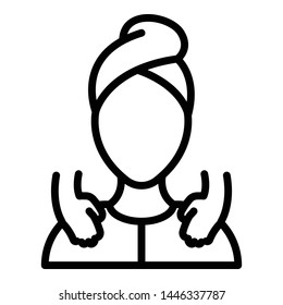 Body massage icon. Outline body massage vector icon for web design isolated on white background