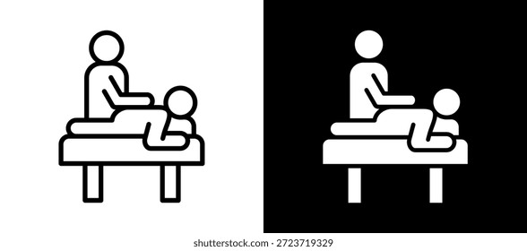 Body Massage Icon Ilustración vectorial negro blanco