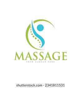 Body Massage Logo Design Illustration