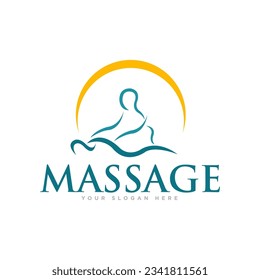Body Massage Logo Design Illustration