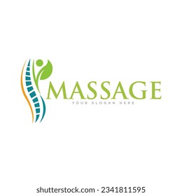 Body Massage Logo Design Illustration