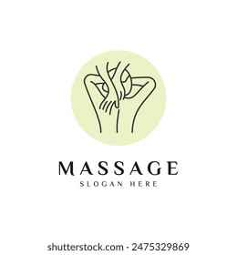 Body Massage Logo Design Vector Icon Illustration