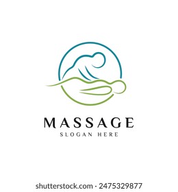 Body Massage Logo Design Vector Icon Illustration