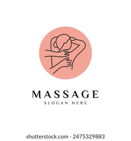 Body Massage Logo Design Vector Icon Illustration