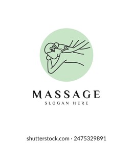 Body Massage Logo Design Vector Icon Illustration