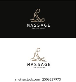 Body Massage Logo Design Vector Icon Illustration