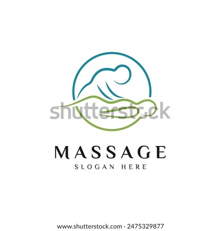 Body Massage Logo Design Vector Icon Illustration