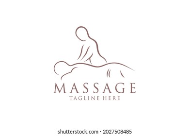 Logotipo de masaje corporal, icono del centro de spa corporal, sala de masaje, EPA, relajación, rechazo, aceite esencial, fondo blanco, vector