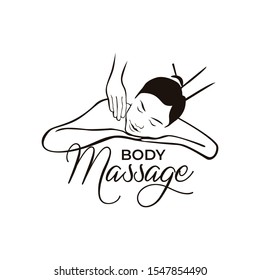 Body Massage Logo Vector Illustration