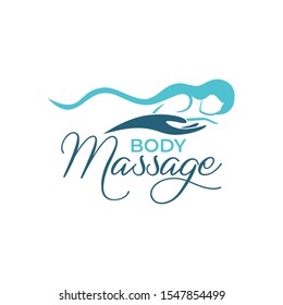 Body Massage Logo Vector Illustration