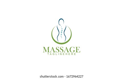 Ilustración vectorial del logotipo de masaje corporal