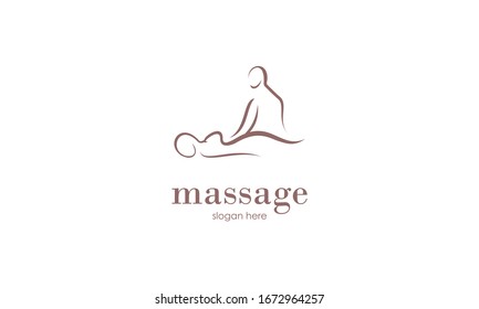Ilustración vectorial del logotipo de masaje corporal