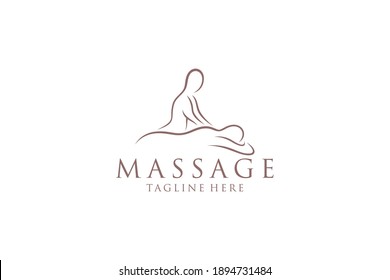 Body Massage Logo Vector Illustration