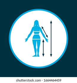 Body measurements icon colored symbol. Premium quality isolated tailoring element in trendy style.