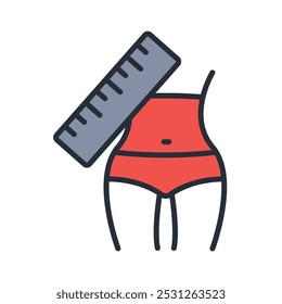 body measurements icon. vector.Editable stroke.linear style sign for use web design,logo.Symbol illustration.