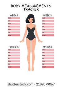Body Measurements Log. Weight Loss Tracker.