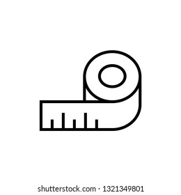 body measuring tape icon. sewing ruler gauge symbol. simple monoline vector graphic