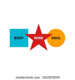 Body, mind and soul logo. Psychology sign. Harmony symbol. Balance icon. Coaching concept