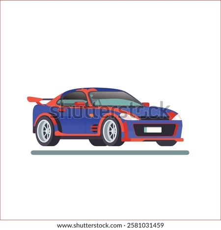 Body Modifications: The car features a large rear spoiler, aggressive front bumper, side vents, and extended fenders, all contributing to a high-performance, tuner-style aesthetic.