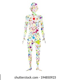 body Molecule concept of the human body Abstract model of man of DNA molecule. Eps10 