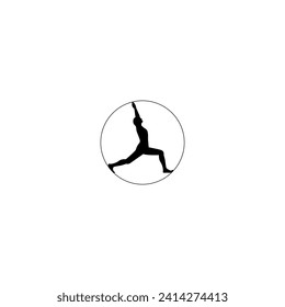 Body movement silhouette. Stretching logo design. Round yoga. Circular body icon. Graphic of body anatomy. Exercise illustration. Yoga. Gym. Athletic. Gymnastic vector. Medical health circle symbol.