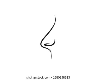 Body, nose, smell icon. Vector illustration, flat.