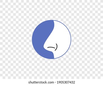 Body, nose, smell icon. Vector illustration, flat.