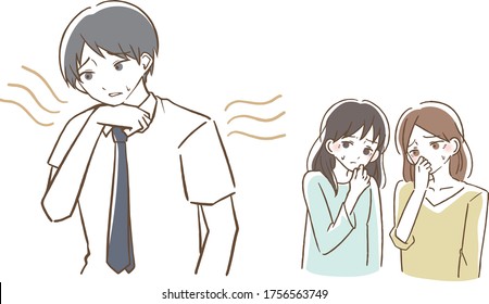 Body odor male vector illustration