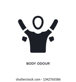 body odour isolated icon. simple element illustration from hygiene concept icons. body odour editable logo sign symbol design on white background. can be use for web and mobile