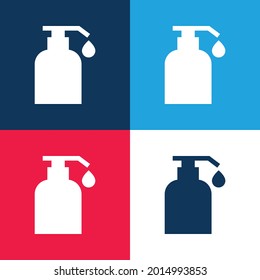 Body Oil blue and red four color minimal icon set