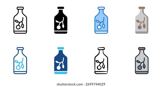 Body oil icon set coleção de vários estilos 
