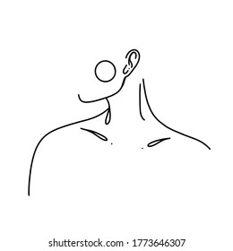 Woman’s body one line drawing on white isolated background. Vector illustration
