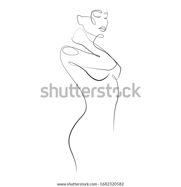 woman's body one line drawing