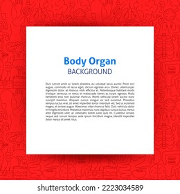 Body Organ Paper Template. Vector Illustration of Outline Design.