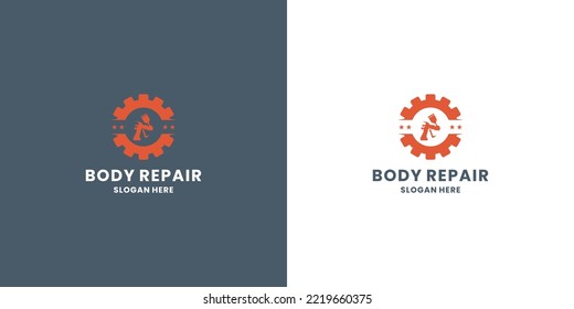body painting logo design for workshop, body repair, airbrush