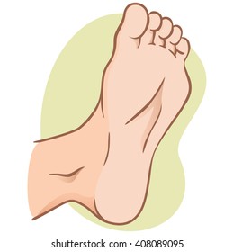 body part illustration, plant or sole of the foot, caucasian. Ideal for catalogs, informational and institutional material