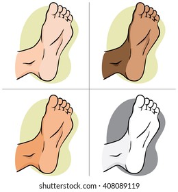 body part illustration, plant or sole of the foot, ethnic. Ideal for catalogs, informational and institutional material