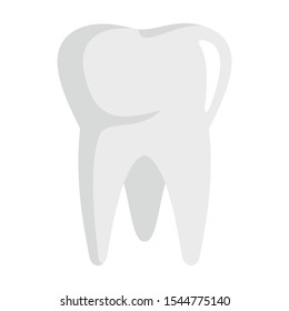 Body part tooth flat icon. Vector Body part tooth in flat style isolated on white background. Element for web, game and advertising