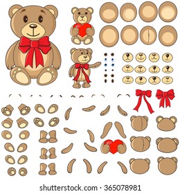 body parts of a bear in the vector