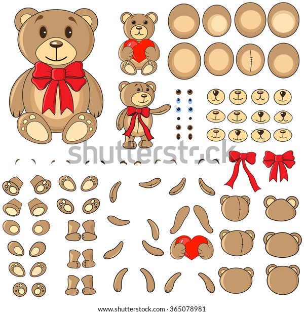 Body Parts Bear Vector Stock Vector Royalty Free 365078981