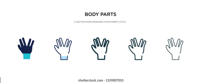 body parts icon in different style vector illustration. two colored and black body parts vector icons designed in filled, outline, line and stroke style can be used for web, mobile, ui