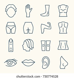 Body Parts Line Icon Set