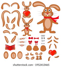 body parts of the rabbit in vector EPS 10