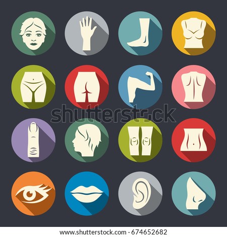 Body parts vector icon set