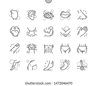 Body Parts Well-crafted Pixel Perfect Vector Thin Line Icons 30 2x Grid For Web Graphics And Apps. Simple Minimal Pictogram